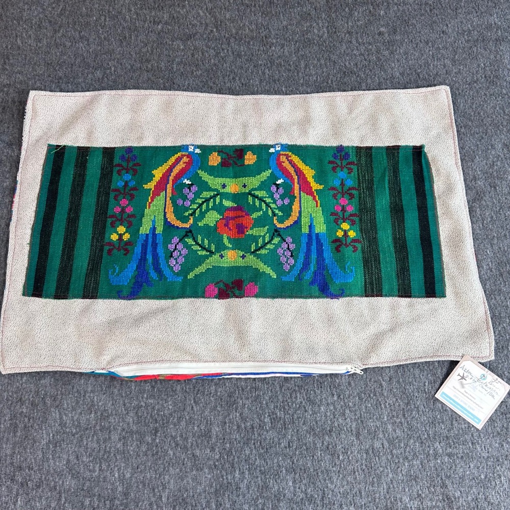 Over & Beyond Sewing Aztec Bohemian Peacock Woven Tapestry Pillow Case 24x15